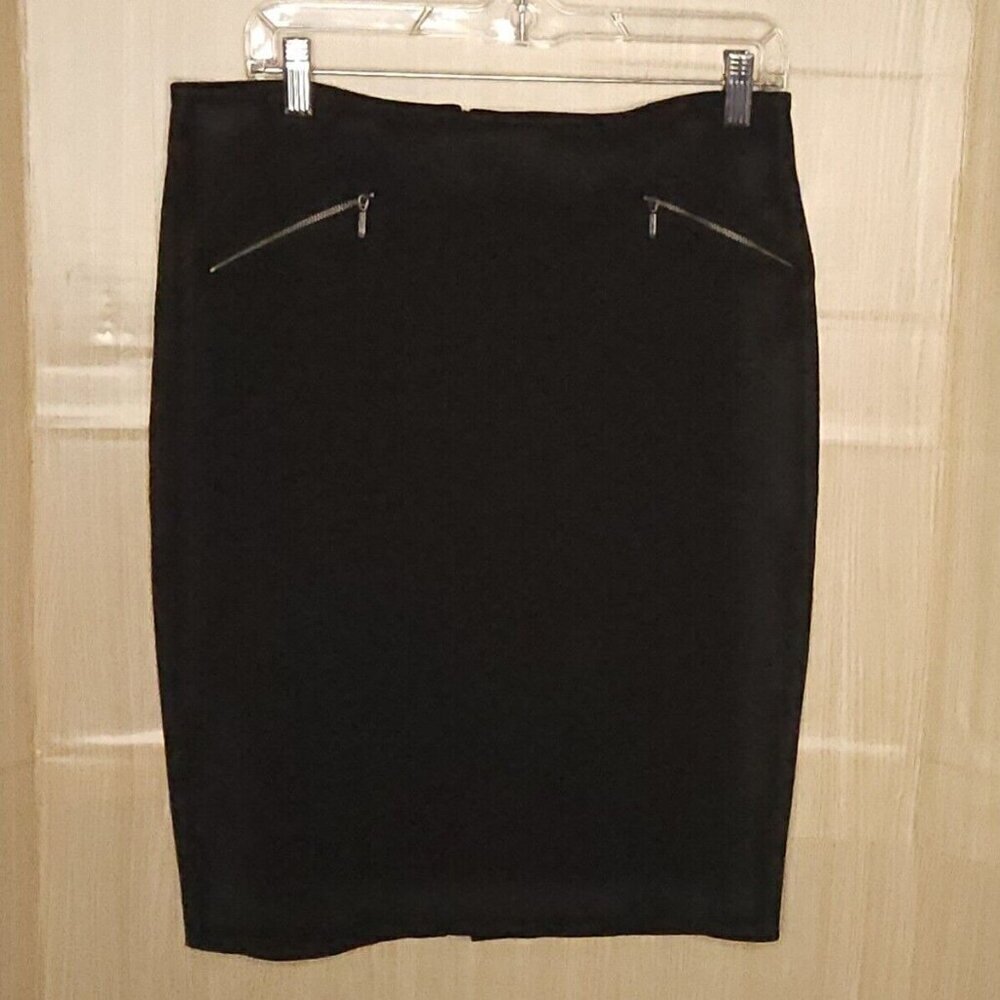 Virtue Dark Grey Knit Pencil Skirt 10